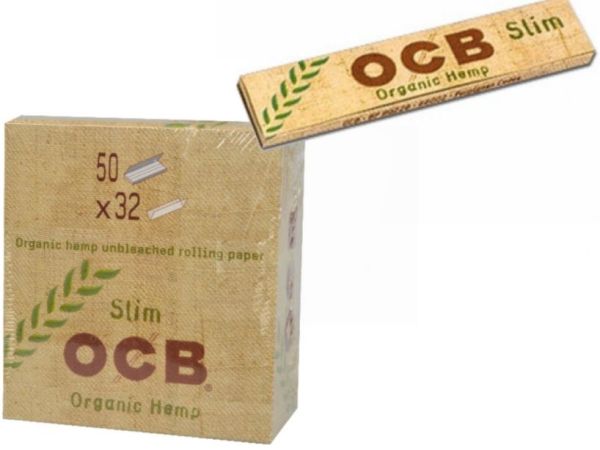 Ocb Organic Hemp Unbleached Rolling Paper - Slim - 50 X 32