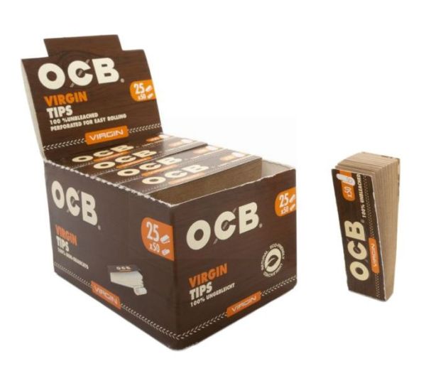 Ocb Perforated Virgin Cigarette Filter Tips - 25 X 50