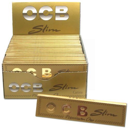 Ocb Gold Premium Slim Rolling Papers - 50 Booklets
