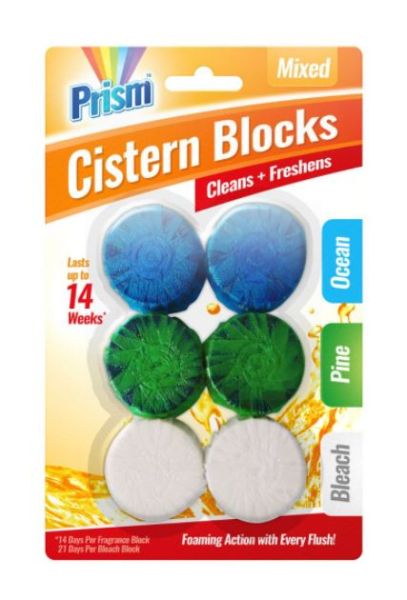 Prism Mixed Fragranced Cistern Toilet Blocks - Pack Of 6
