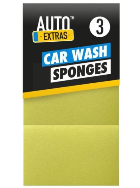 Auto Extras Car Wash Sponges - Pack of 3