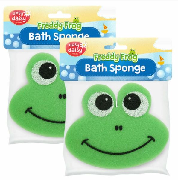 Upsy Daisy Freddy Frog Bath Sponge for Baby - Green - 18 x 15.5 x 3cm