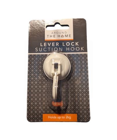 Around The Home Lever Lock Suction Hook - White