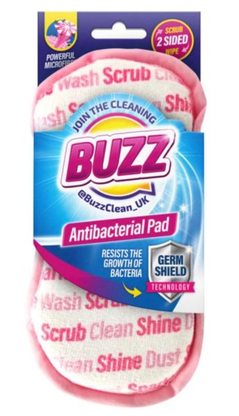 Buzz Antibacterial Cleaning Pad with germ Shield - Pink 