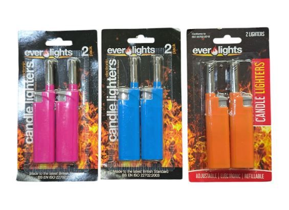 ELECTRONIC CANDLE LIGHTERS - ASSORTED COLOURS - (OTL320104) - PACK OF 2