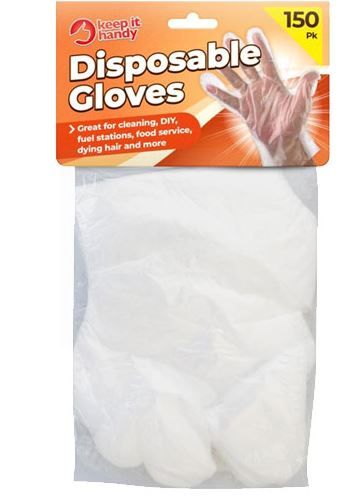 Keep it Handy Disposable Gloves - Clear - Pack of 150