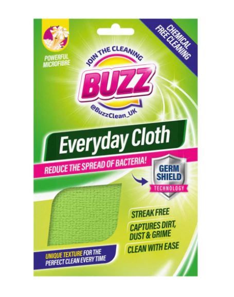 Buzz Powerful Microfibre Everyday Cloth with Germ Shield - 31 x 32cm - Green