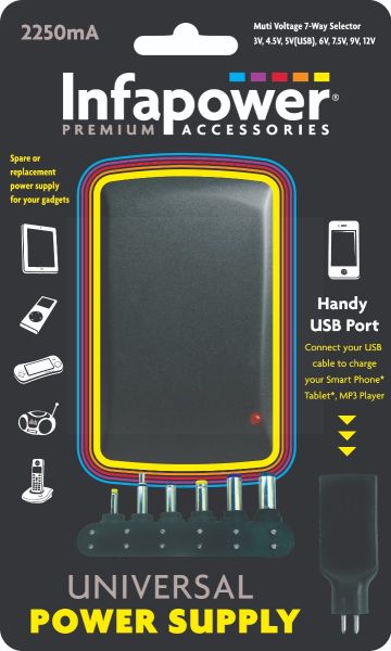 Infapower Multi Voltage Universal Power Supply - 2250mA