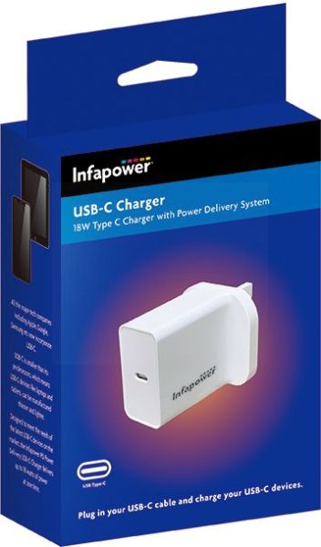 Infapower USB C Charger - White - 18W