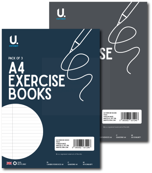 A4 LINED EXERCISE BOOK - PACK OF 3