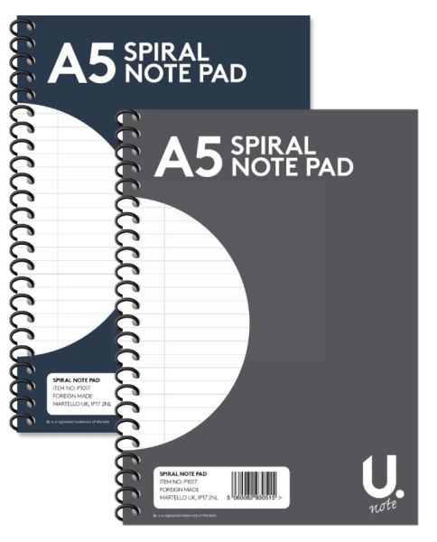 A5 Spiral Writing Pad - Assorted
