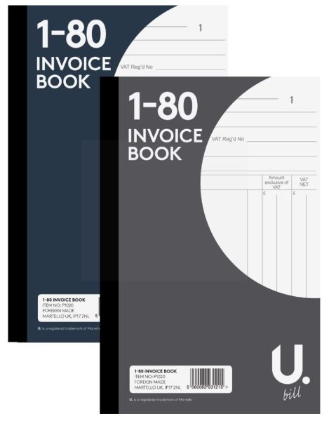 Invoice Book Numbers 1-80