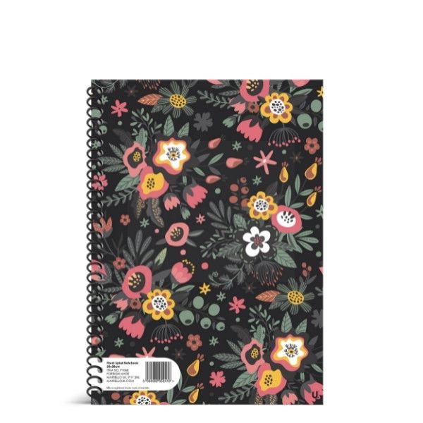FLORAL SPIRAL NOTEBOOK - 20 X 28 CM 