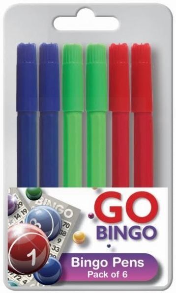Bingo Pens - Assorted Colours - Pack of 6 
