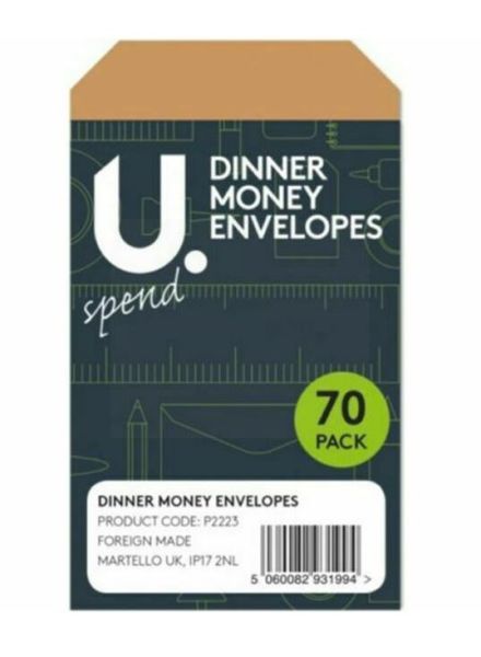 Dinner Money Envelopes - Brown - Pack Of 70
