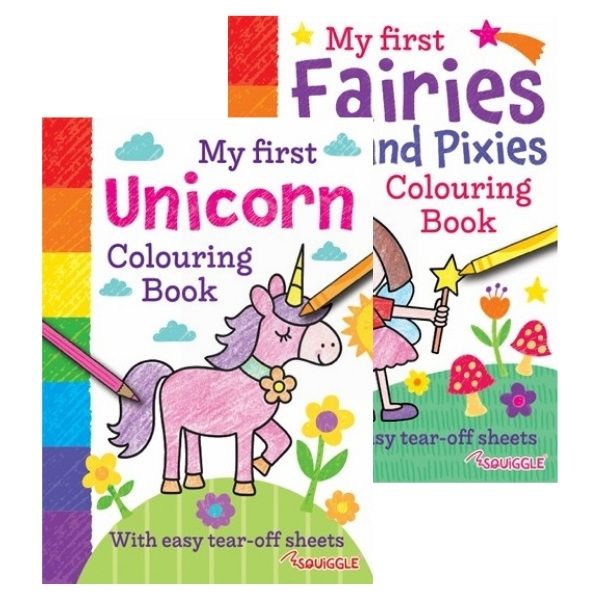 Squiggle My First Unicorn & Fairies Colouring Book - Assorted Designs - 24 x 17cm - 0% VAT