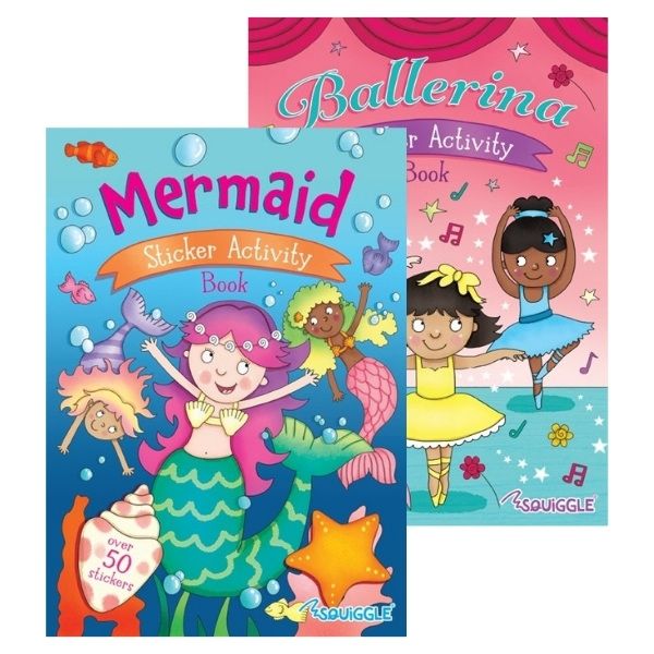 Squiggle Mermaid & Ballerina Sticker Activity Book - Assorted Designs - 29.5 x 21cm - 0% VAT
