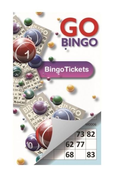 Bingo Tickets - 5 Assorted Colours - 208x120mm - Pack Of 498        