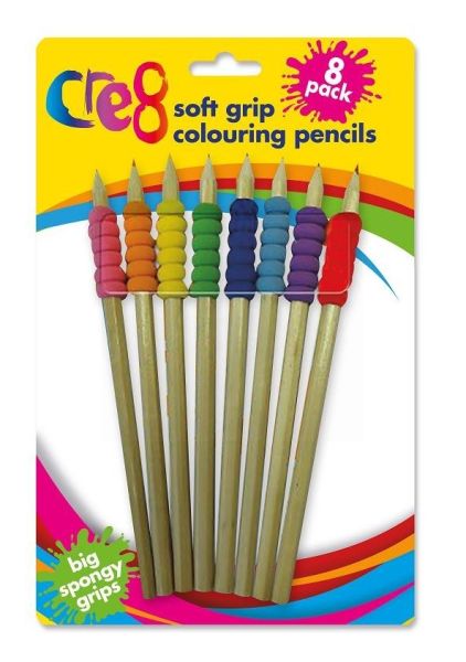 Cre8 Soft Grip Colouring Pencils - Pack Of 8