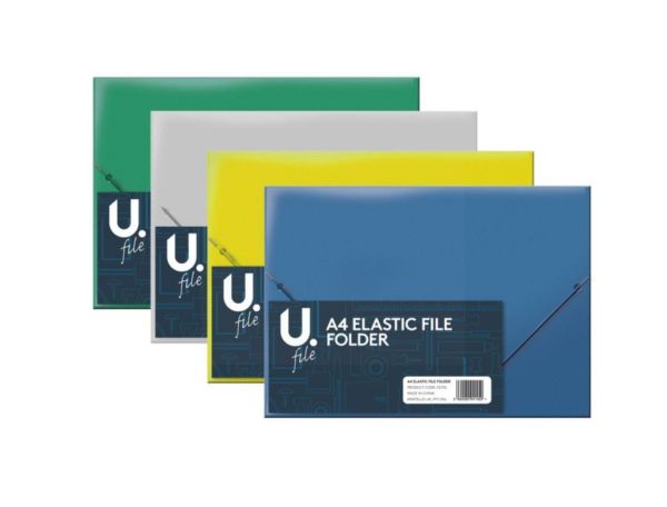 A4 Elastic File Folder - Assorted Colours - Colours May Vary