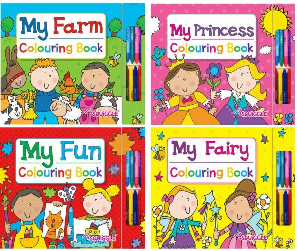 My Farm/Fun/Princess/Fairy Colouring Book with Crayons - 5% VAT