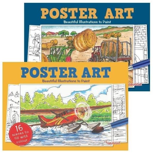 A4 Poster Art Colouring Book 1 & 2 - 16 Pages of Fun - 0% VAT