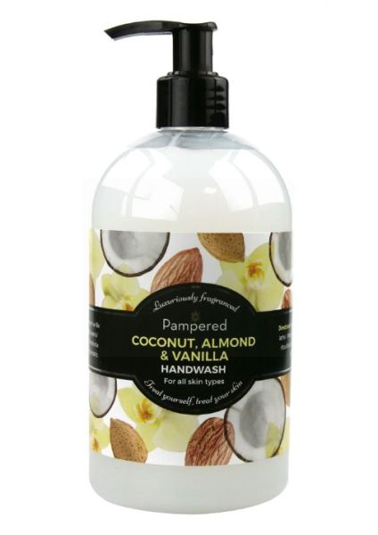 Pampered Luxuriously Fragranced Handwash - Coconut, Almond & Vanilla - 500ml 