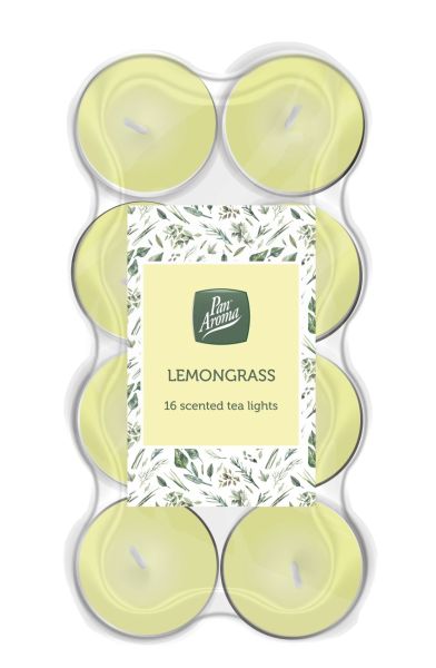 PAN AROME TEA LIGHTS - LEMONGRASS - PACK OF 16 