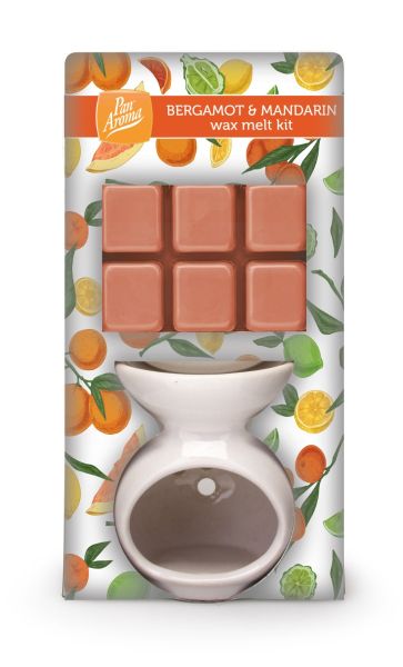WAX BURNER SET - BERGAMOT & MANDARIN - PACK OF 6