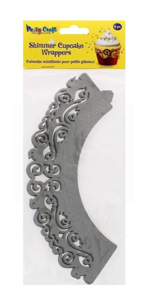 PARTY CRAFT SHIMMER CUPCAKE DOVE SILVER