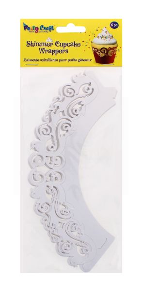 PARTY CRAFT SHIMMER CUPCAKE DOVE WHITE
