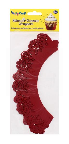 PARTY CRAFT SHIMMER CUPCAKE ROSE RED