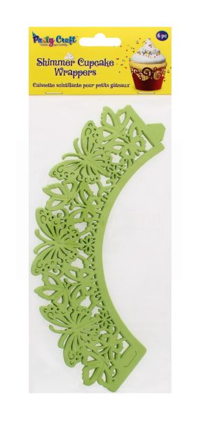 PARTY CRAFT SHIMMER CUPCAKE BUTTERFLY GREEN
