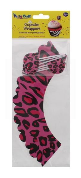 PARTY CRAFT  CUPCAKE WRAPPERS LEOPARD DIVA