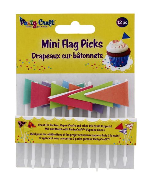 PARTY CRAFT MINI FLAG PICKS COOL COLORS