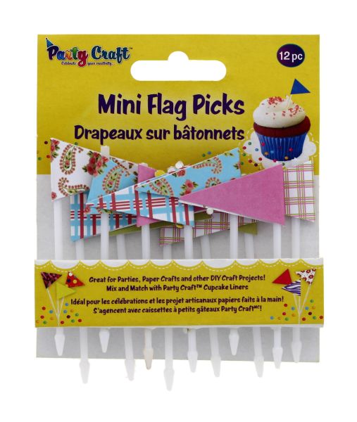 PARTY CRAFT MINI FLAG PICKS PAISLEY & PLAID