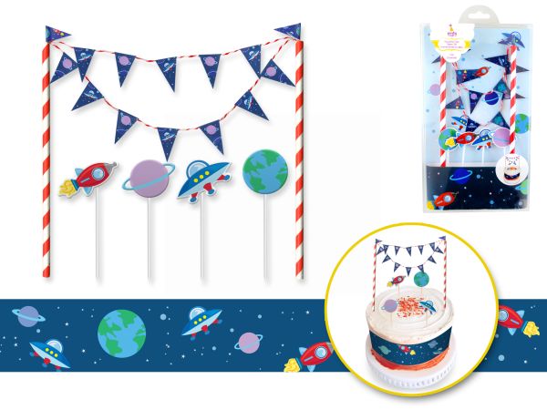DECORATIVE CAKE TOPPER SET OUTER SPACE