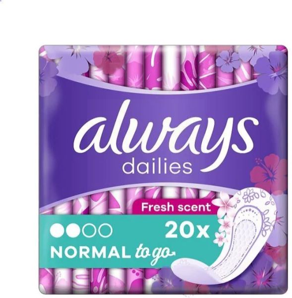 Always Dailies To Go Liners - Normal - Dermatologically Tested - Pack of 20