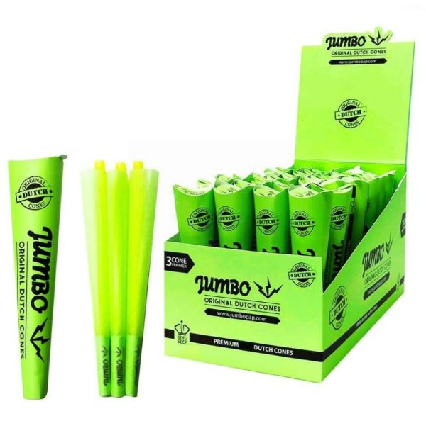 Jumbo Original Dutch Cones - King Size - Premium Green - 3 per pack x 32 packs