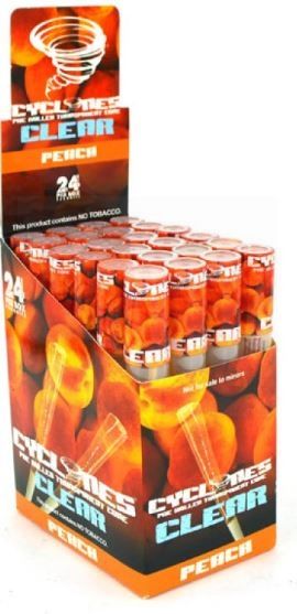 Cyclone Pre Rolled Clear Cone - Peach - Pack Of 24