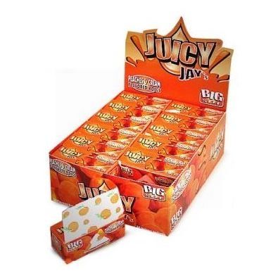Juicy Jays Peaches & Cream Rolls - Flavoured Cigarette Rolling Paper Big Size - Pack Of 24 - 32 Leaves Per Pack
