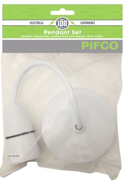 Pifco Pendant Set Pre Wired Ceiling Mounting Lamp Holder 