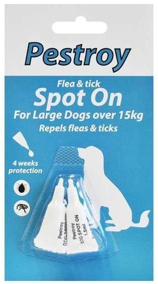 Pestroy Flea And Tick Spot On For  Large Dogs Over 15 Kg - Exp: 06/23