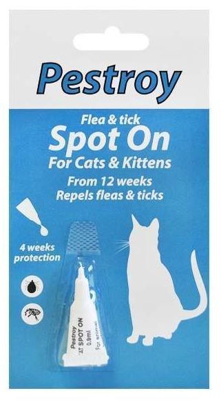 Pestroy Flea And Tick Spot On For Cats And Kittens 