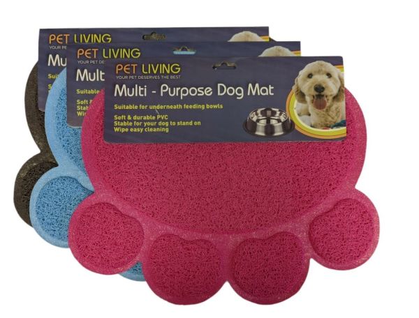 Pet Living Multi-Purpose PVC Dog Mat - Oval Paw - 40 x 30cm - Assorted Colours