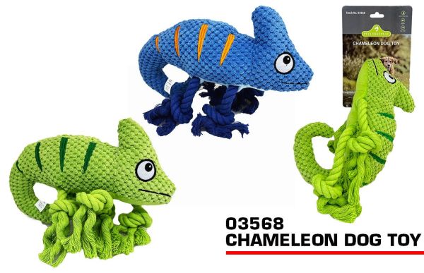 Pets That Play Chameleon Squeaky Dog Toy - Assorted Colours
