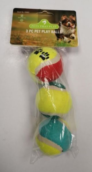 Pets That Play Pet Play Tennis Balls for Medium/Large Dogs - Pack of 3