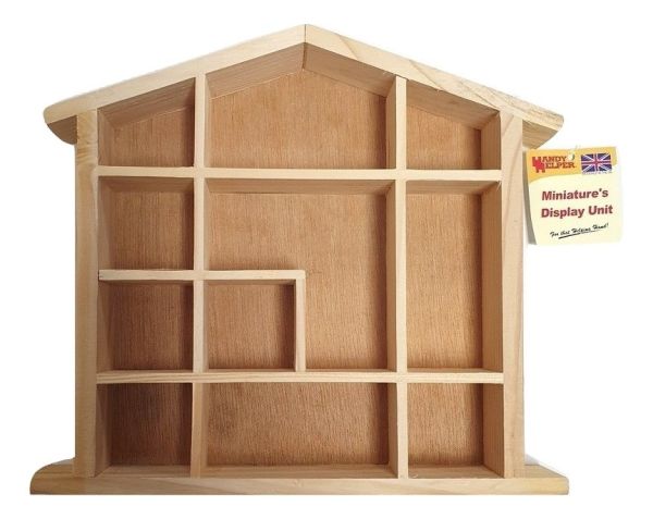 WOODEN HOUSE SHAPE DISPLAY UNIT SMALL