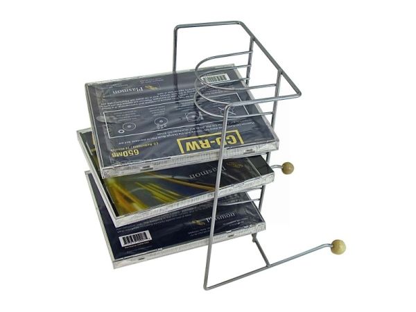 12 CD RACK TOWER SLIVER MATT