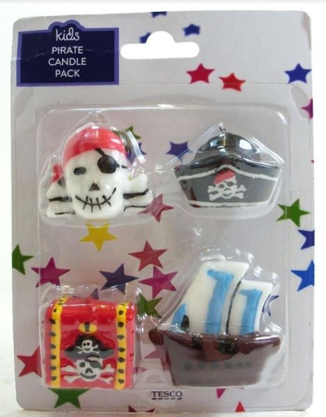 Kids Pirate Candles - Pack of 4
